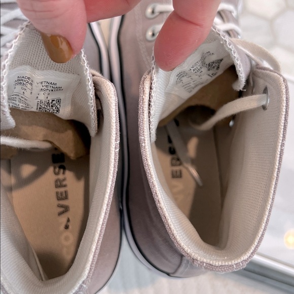 Converse Chuck Taylor CTAS Lift HI Platform High Vapor Mauve & White Sneakers 7 - Picture 11 of 16